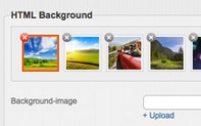 The background images you uploaded are stored in the library with preview.
